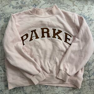 Parker Pink Crewneck Sweatshirt with Appliqué Lettering